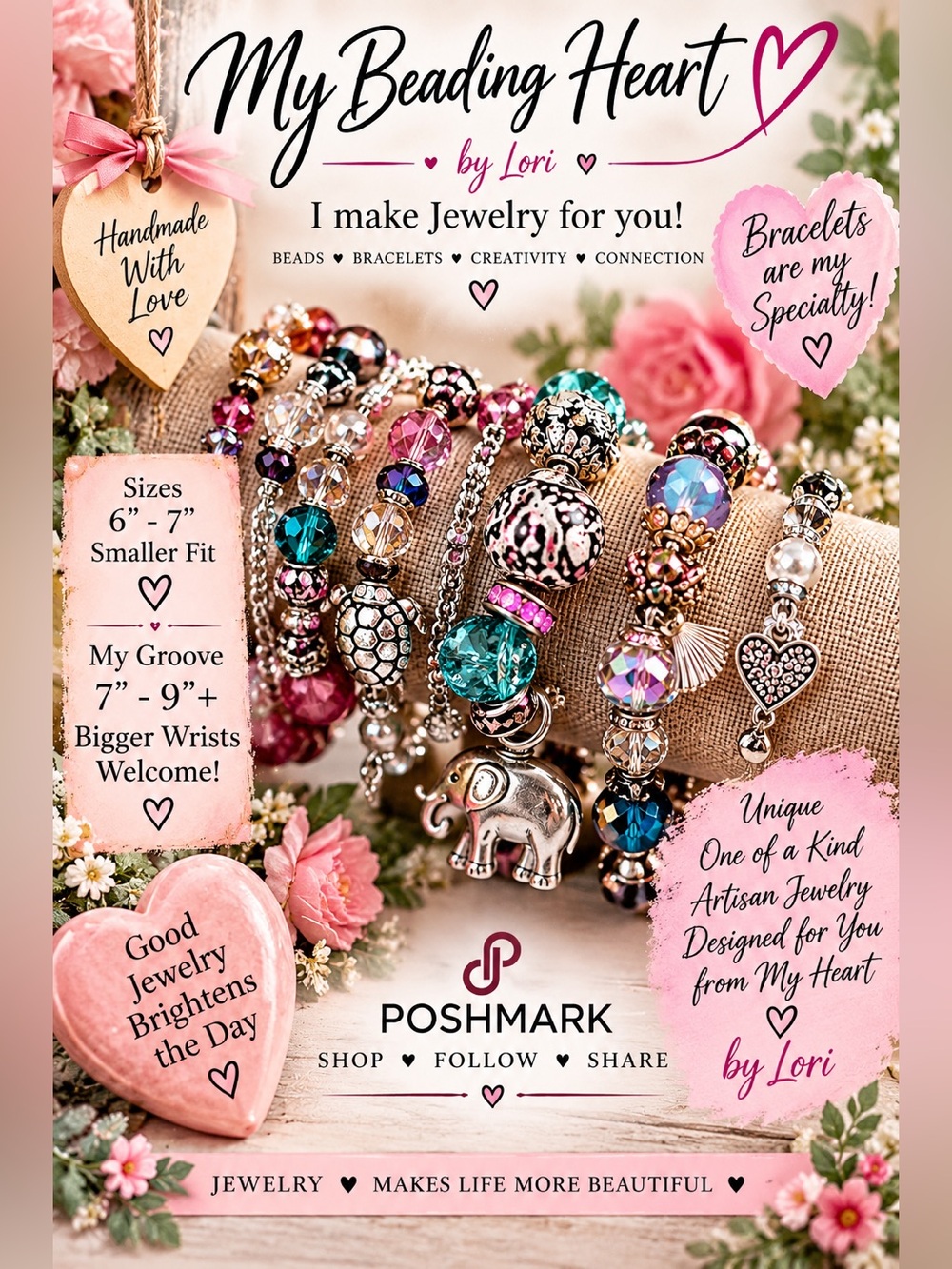 Artisan Multicolor Beaded Bracelet Stack by My Beading Heart